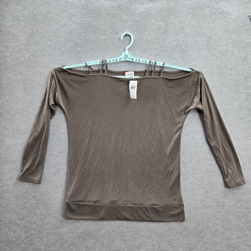 Red By BKE Women Shirt LARGE Brown Scoop Neck Pullover NWT